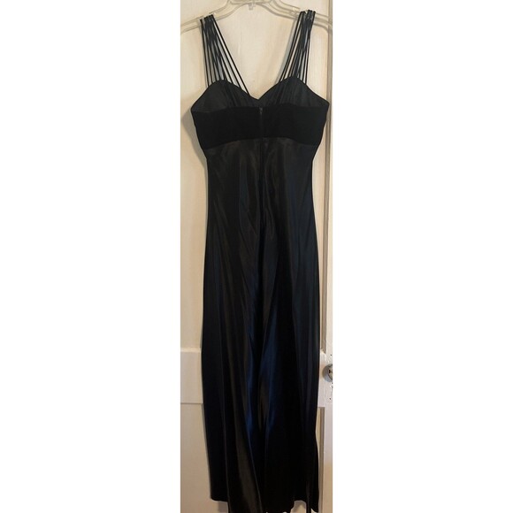 All That Jazz Dress Womens 11/12 Black Velvet Satin Maxi Formal Zip Y2K 90’s - Picture 3 of 9